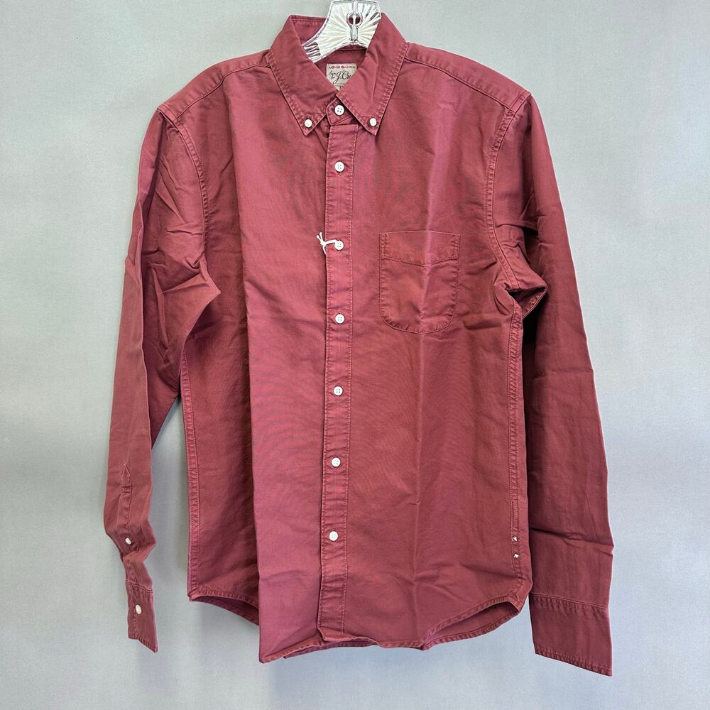 J Crew mens stretch Oxford cloth garment dye shirt faded burgundy size‎ medium - Picture 7 of 12